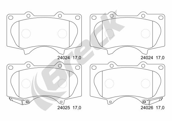 Set placute frana,frana disc 24024 00 701 10 BRECK